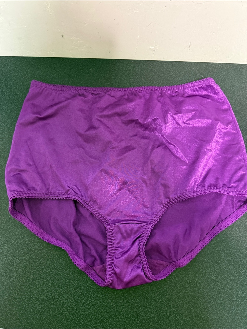 vassarette Purple High-Waist Satin Brief Panty